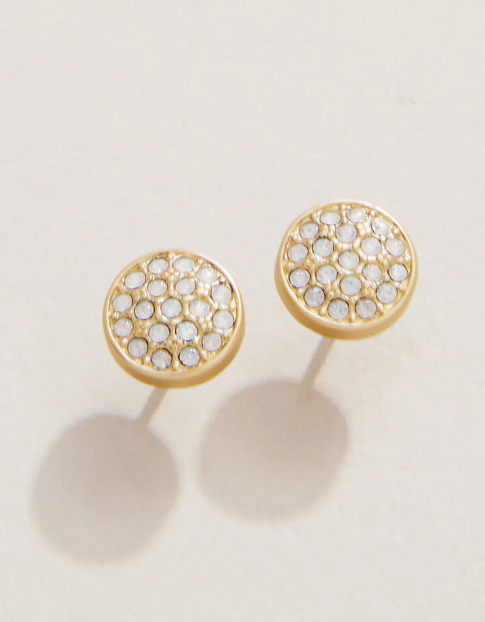 Sea La Vie Stud Earrings Stronger/Pavé Disk - Gold