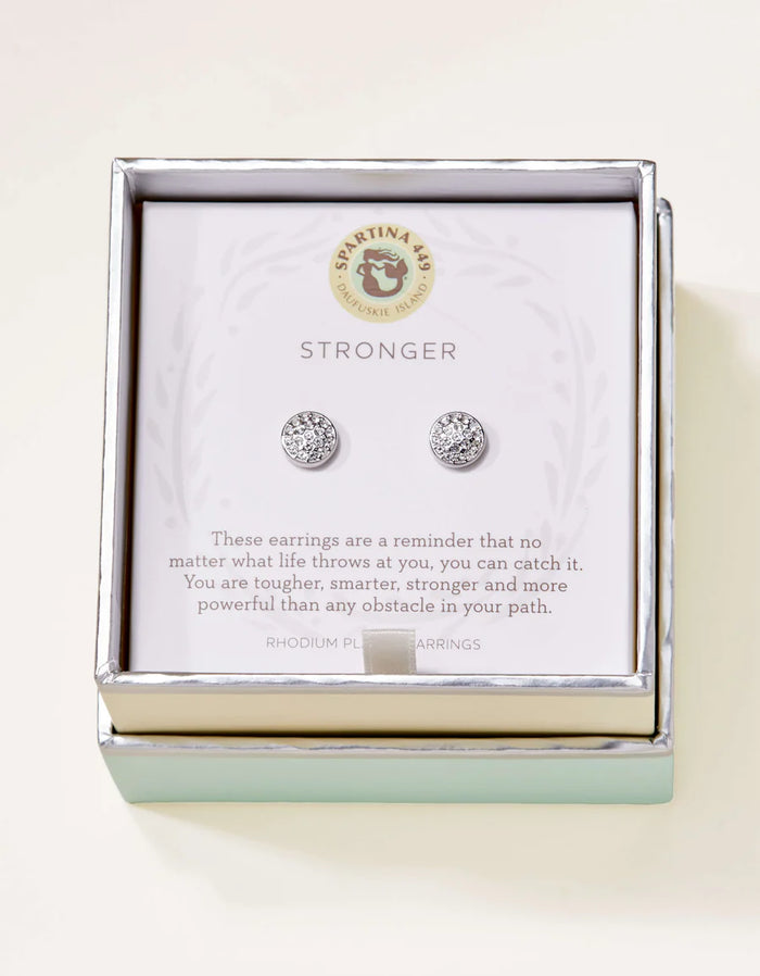 Sea La Vie Stud Earrings Stronger/Pavé Disk - Silver