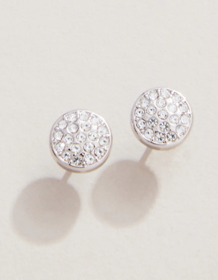 Sea La Vie Stud Earrings Stronger/Pavé Disk - Silver
