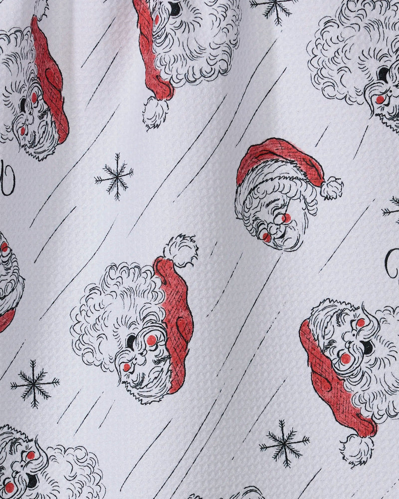 Geometry Claus Family Christmas Tree Tea Towel