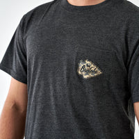 Burlebo Adult SS Tee - Classic Deer Camo Arrowhead Heather Black