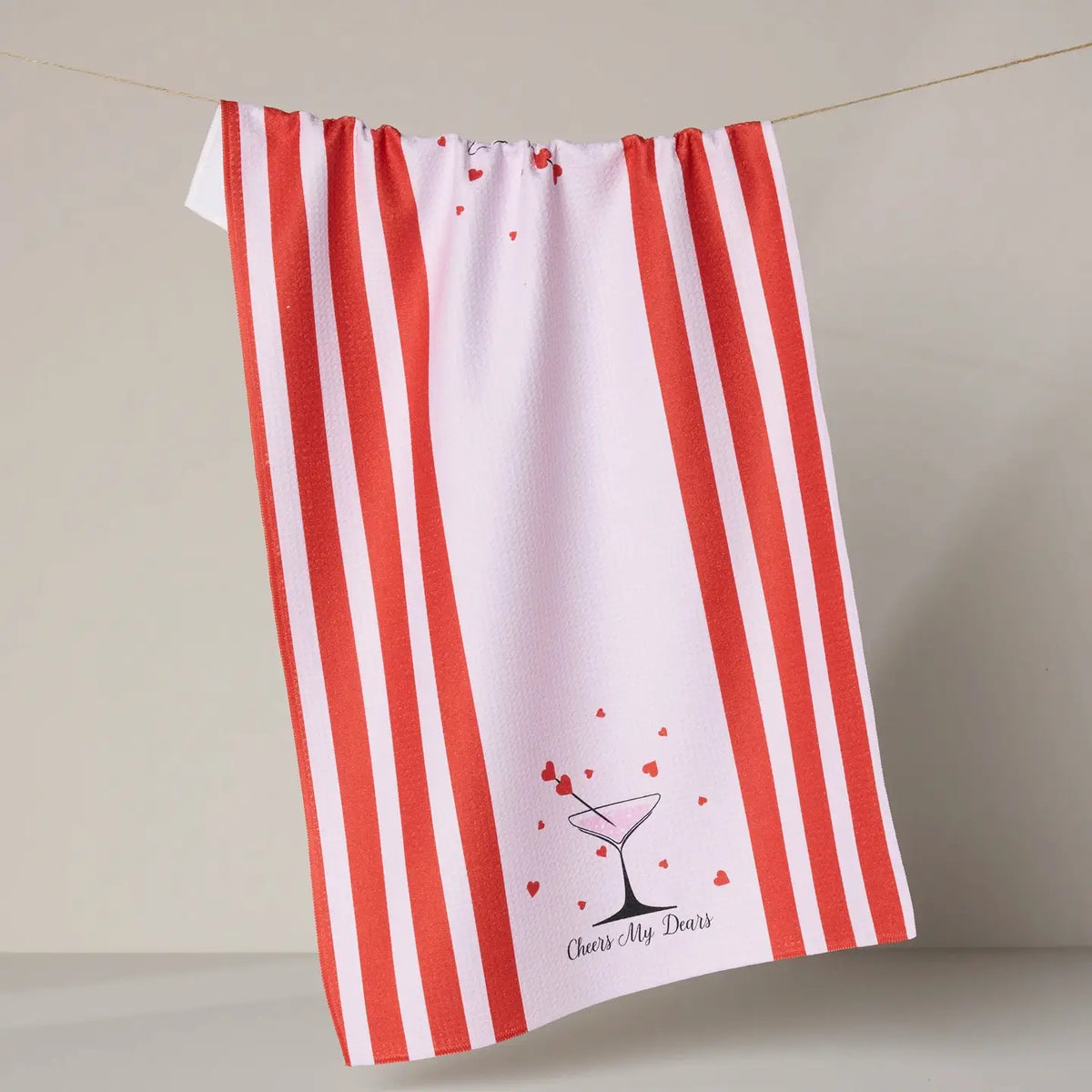 Geometry Cheers My Dears Tea Towel