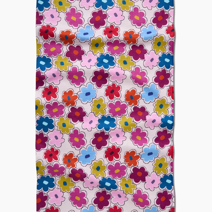 Geometry Flower Fling Tea Towel