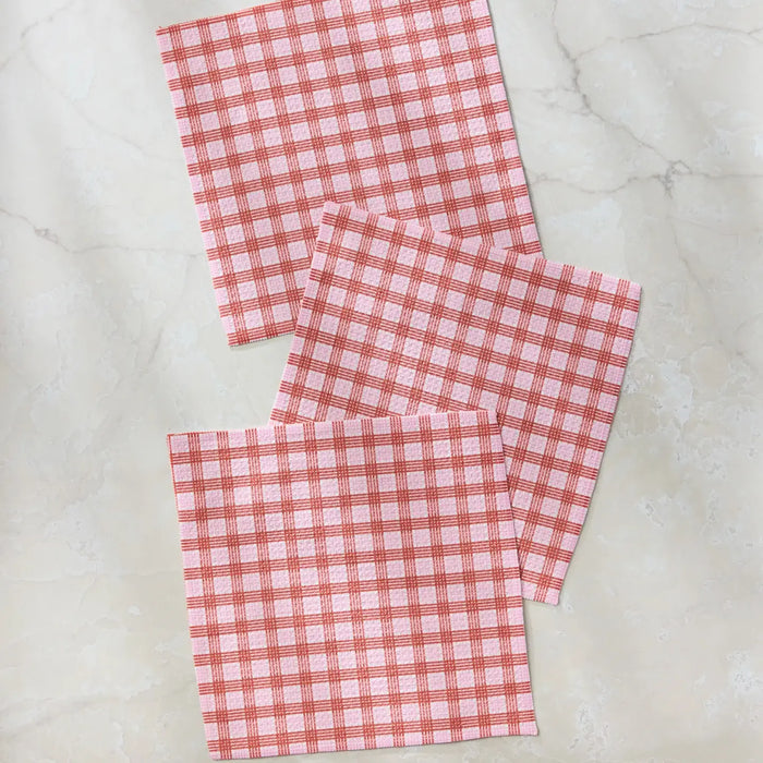 Geometry Cupids Plaid Dishcloth Set