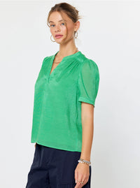 Sierra Gathered Detail Puff Short Sleeve Blouse