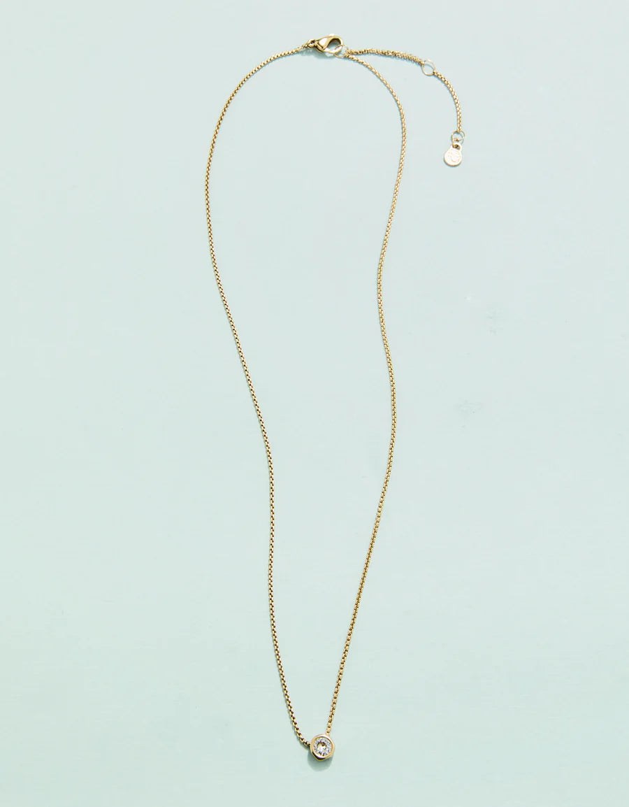 Spartina Little Lighthouse 17” Gold and Cubic Zirconia Necklace