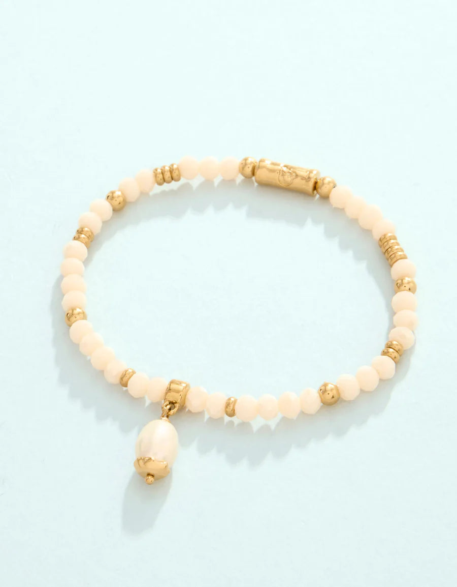 Harbor Island Stretch Bracelet 4mm - Cream