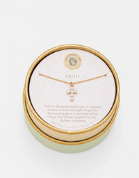 SLV Necklace Faith/Pearl Cross - Gold