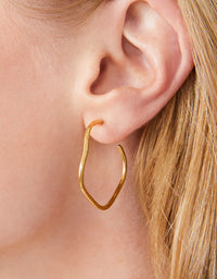 Ripple Wave Hoop Earrings 32mm