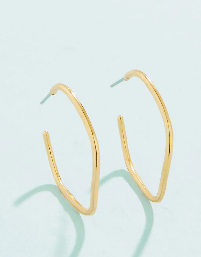 Ripple Wave Hoop Earrings 32mm