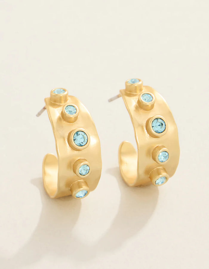 Estate Petite Hoop Earrings Blue