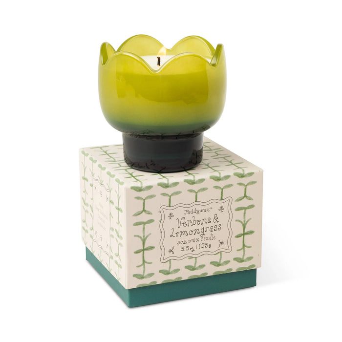 Paddywax Verbena & Lemongrass Tulip Glass Candle