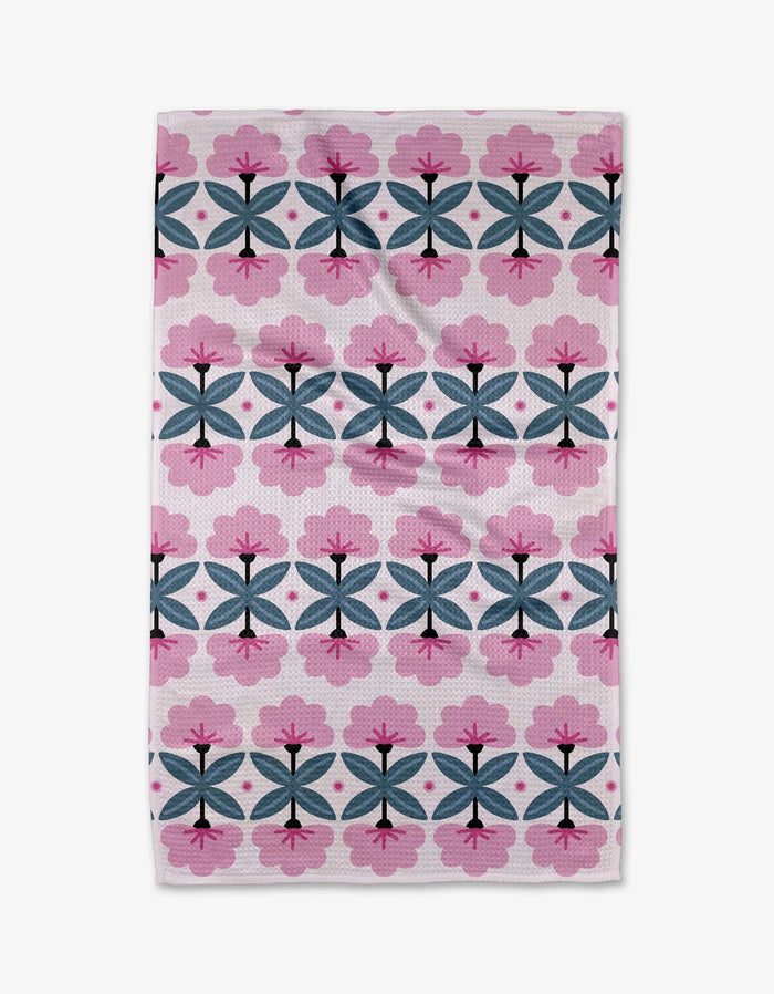 Geometry Fragrant Flowers Tea Towel