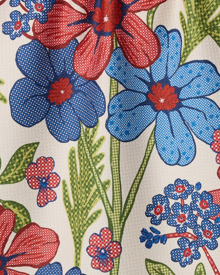 Geometry Plaid Floral Tea Towel