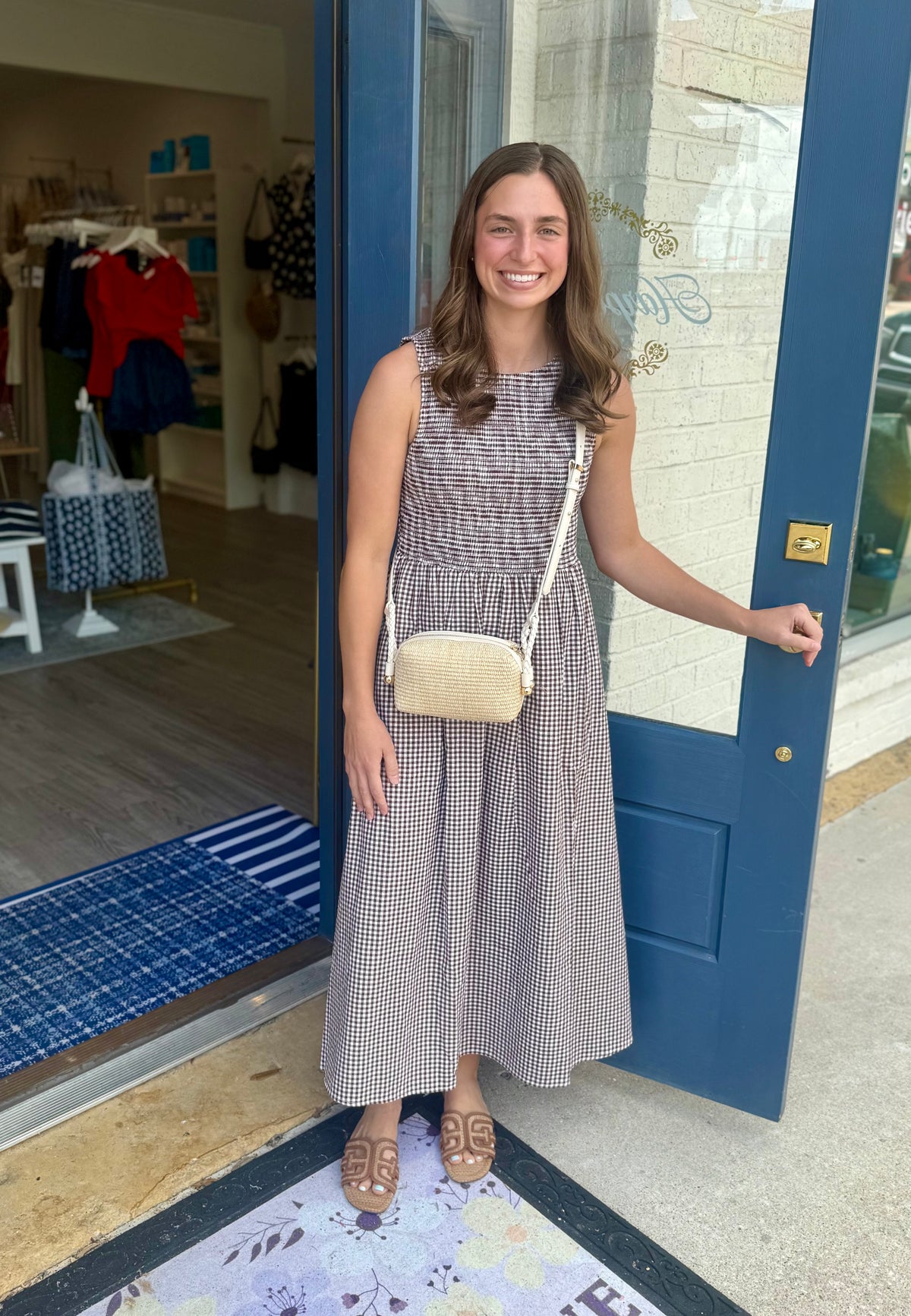 THML Bianca Gingham Maxi Dress