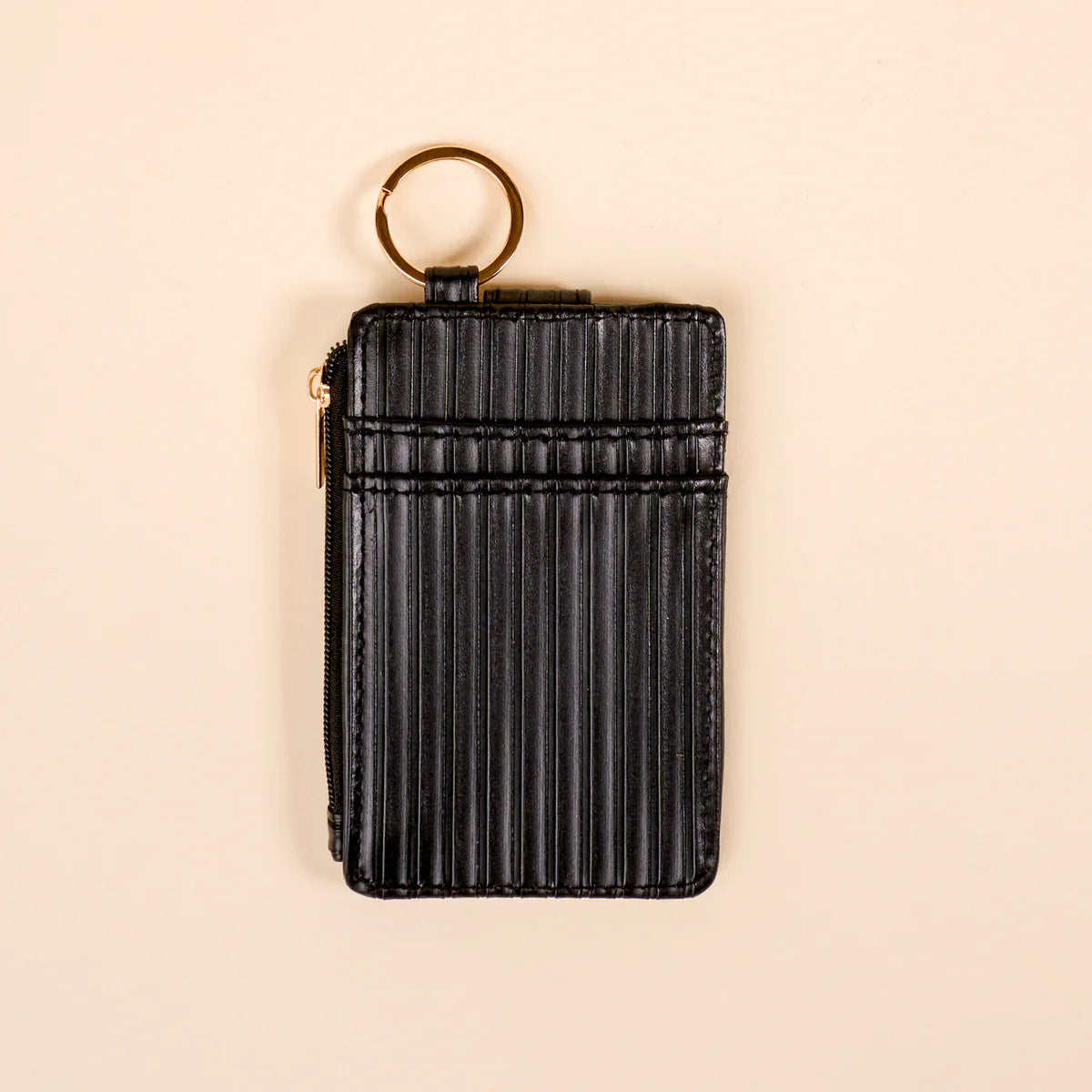 Ripple Ridge Keychain Wallet - Black