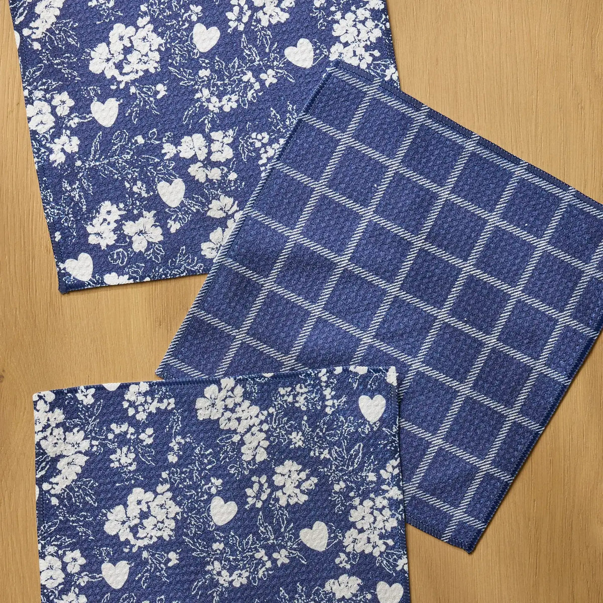 Geometry Posy Plaid Dishcloth Set