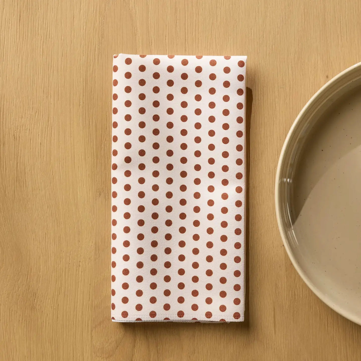 Geometry Espresso Polka Dinner Napkin Set