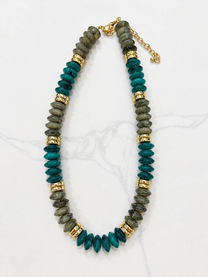 Candy Stripe Necklace - Green