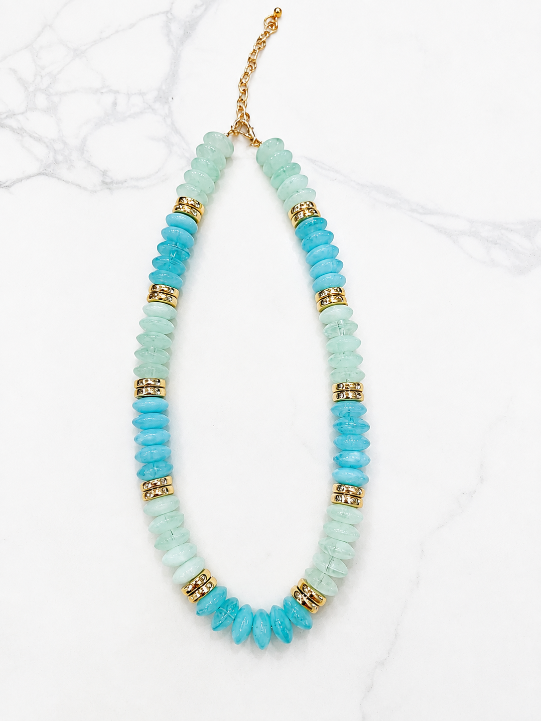 Candy Stripe Necklace - Aqua