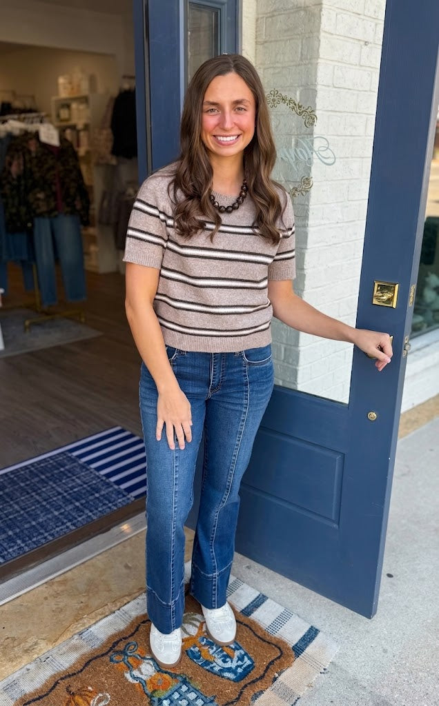 Gatewood Stripe Sweater - Heather Ash