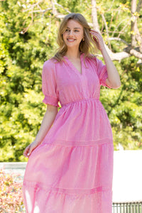 Candace Striped Dress Pink