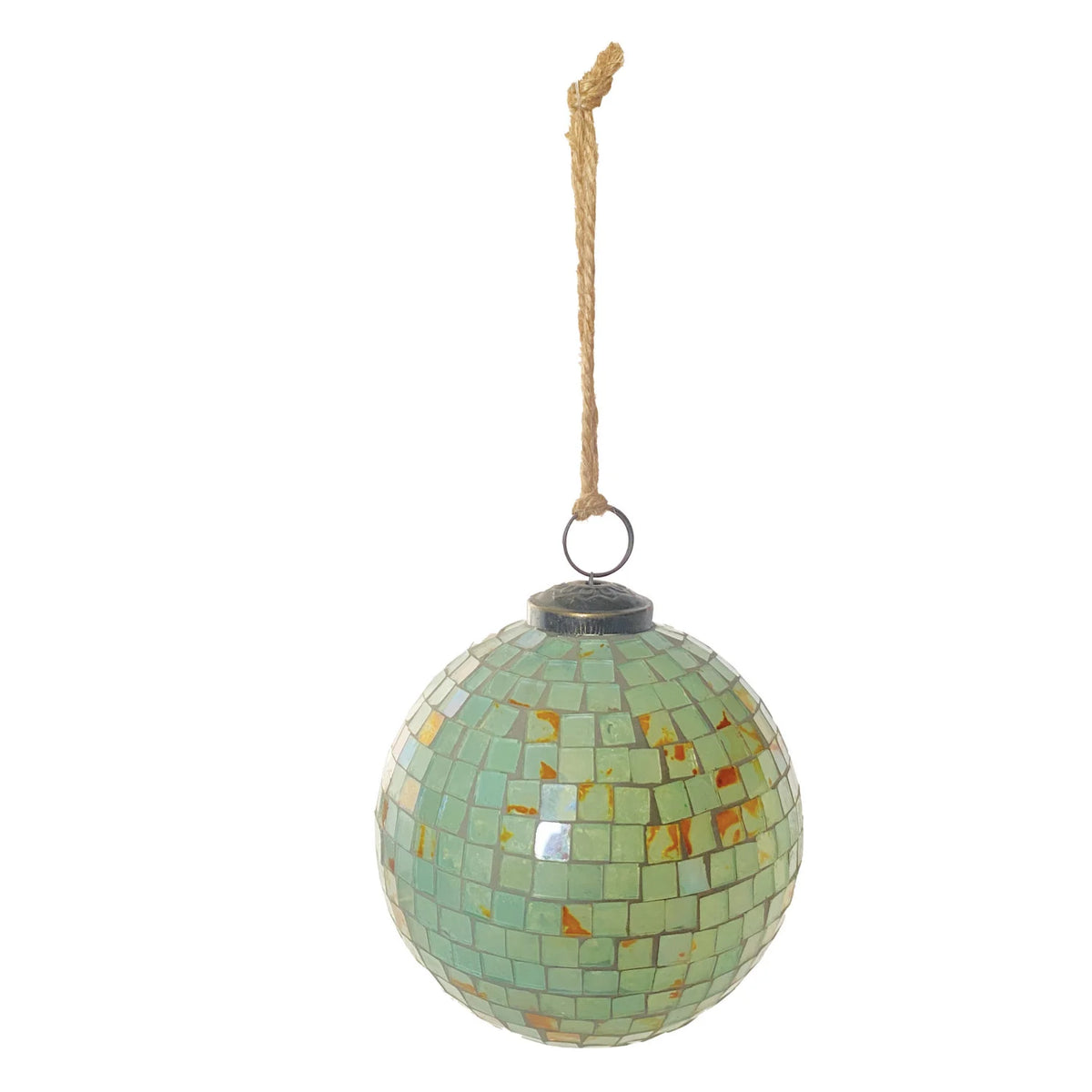 Glass Marbled Mosaic Ball Ornament