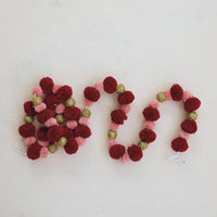 Fabric Pom Pom Garland, Gold Finish