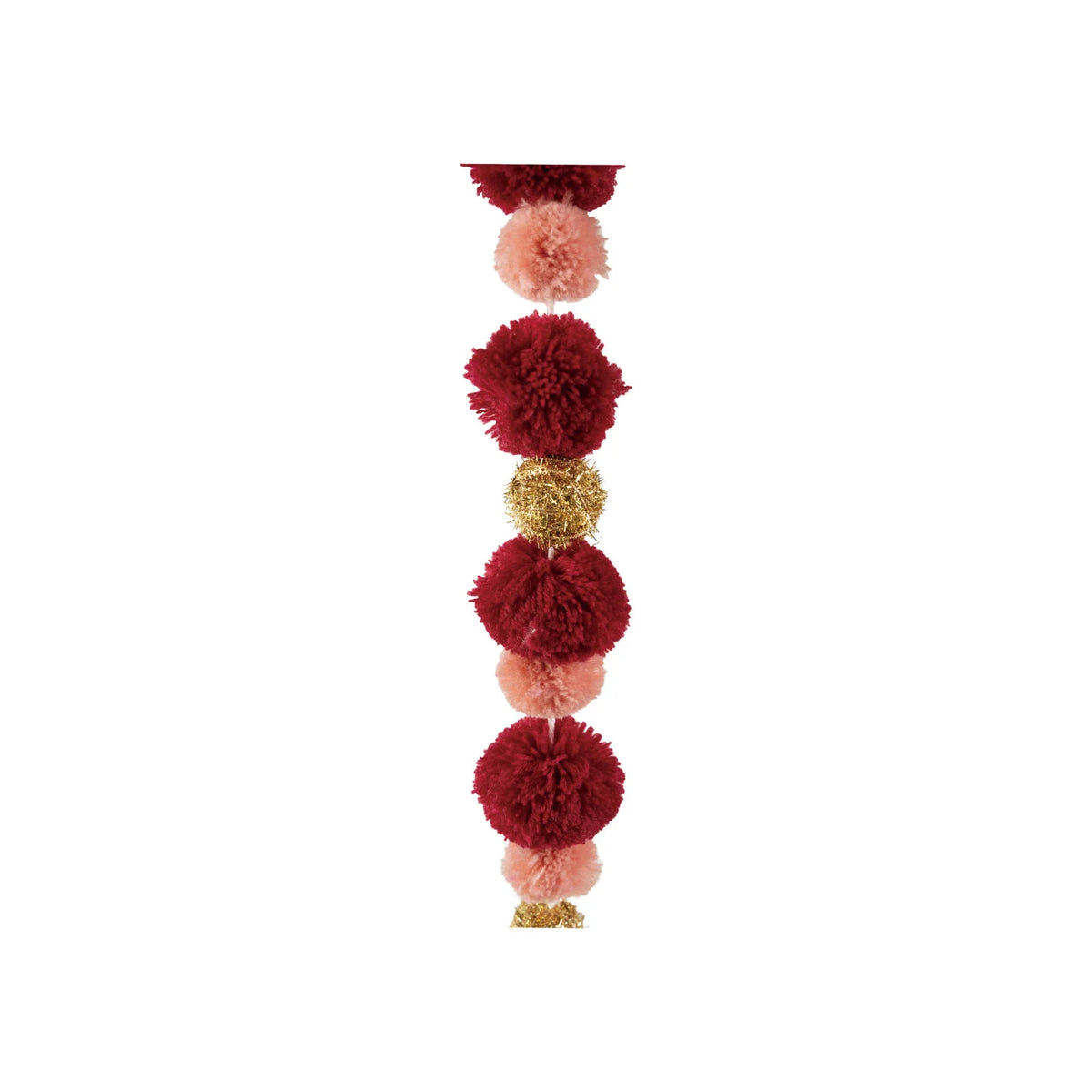 Fabric Pom Pom Garland, Gold Finish