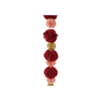 Fabric Pom Pom Garland, Gold Finish