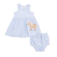Angel Dear Farm Animals Appliqué Tank Dress with Bloomer