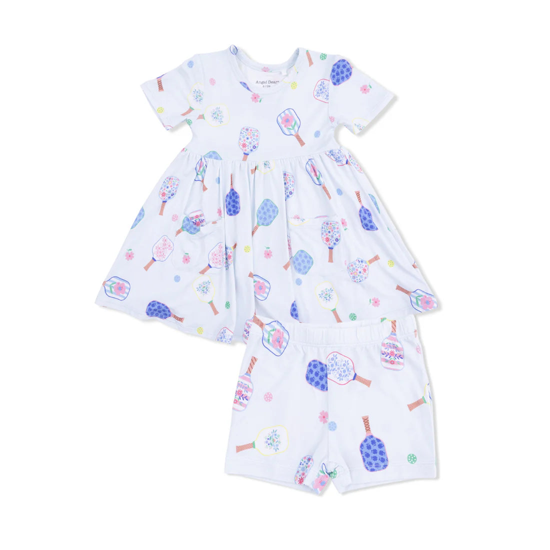 Angel Dear Floral Pickleball Twirly Dress with Cartwheel Short