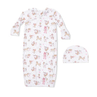 Angel Dear Cowgirl Nursery Kimono Gown & Ruffle Knotted Hat 0-3mo