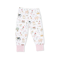 Angel Dear Farm Animals Pink - Short Sleeve Loungewear Set