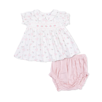Angel Dear Dainty Buds and Bows Smocked Dress Set