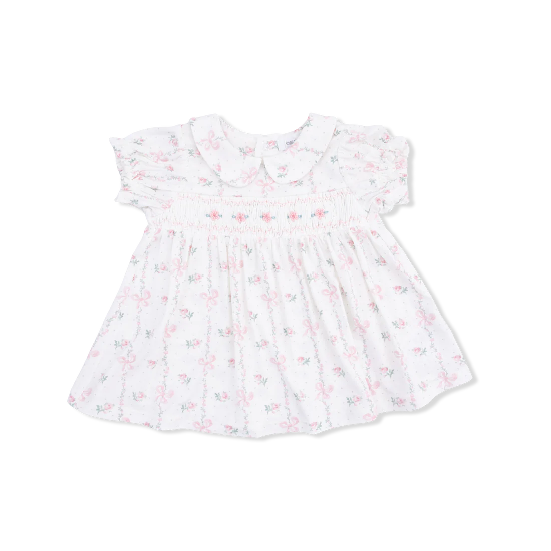 Angel Dear Dainty Buds and Bows Smocked Dress Set