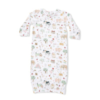 Angel Dear Farm Animals Pink Kimono Gown & Ruffle Knotted Hat