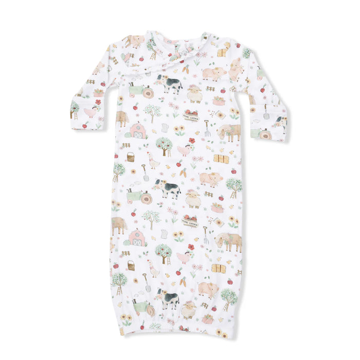 Angel Dear Farm Animals Pink Kimono Gown & Ruffle Knotted Hat