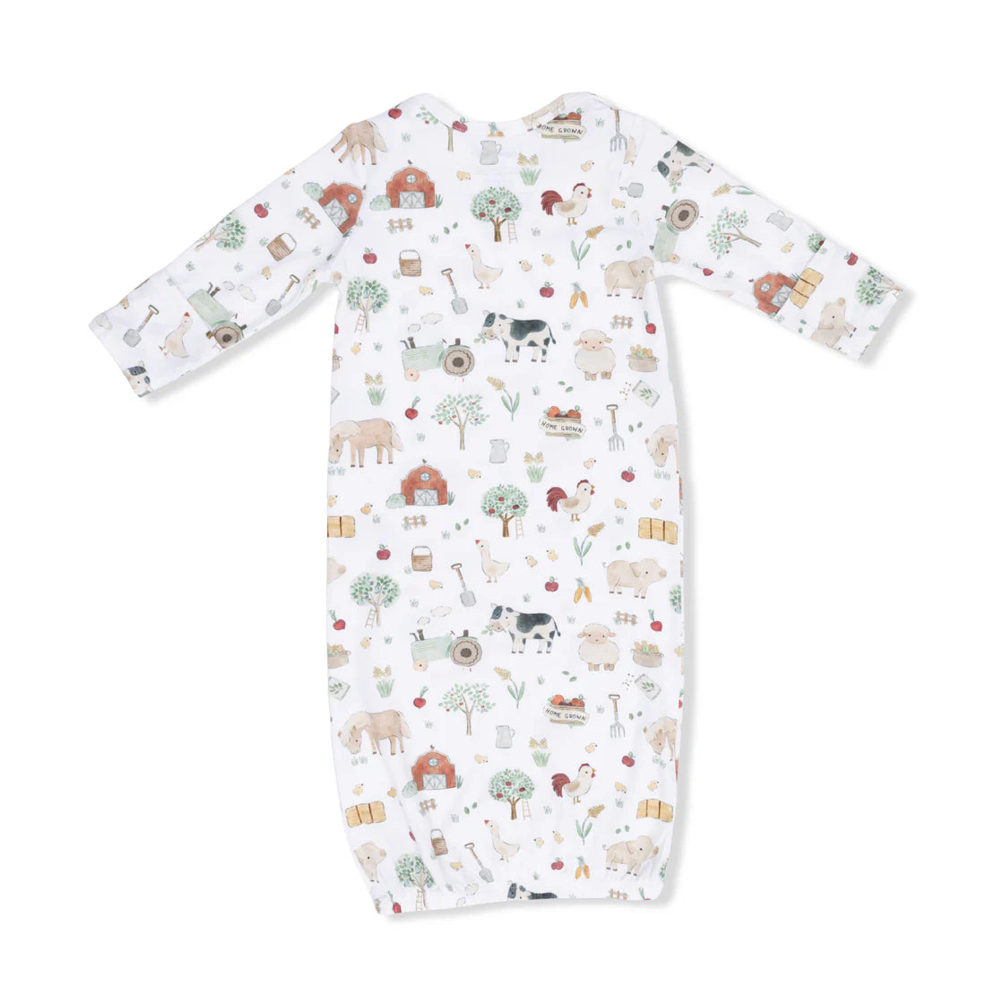 Angel Dear Farm Animals Pink Kimono Gown & Ruffle Knotted Hat