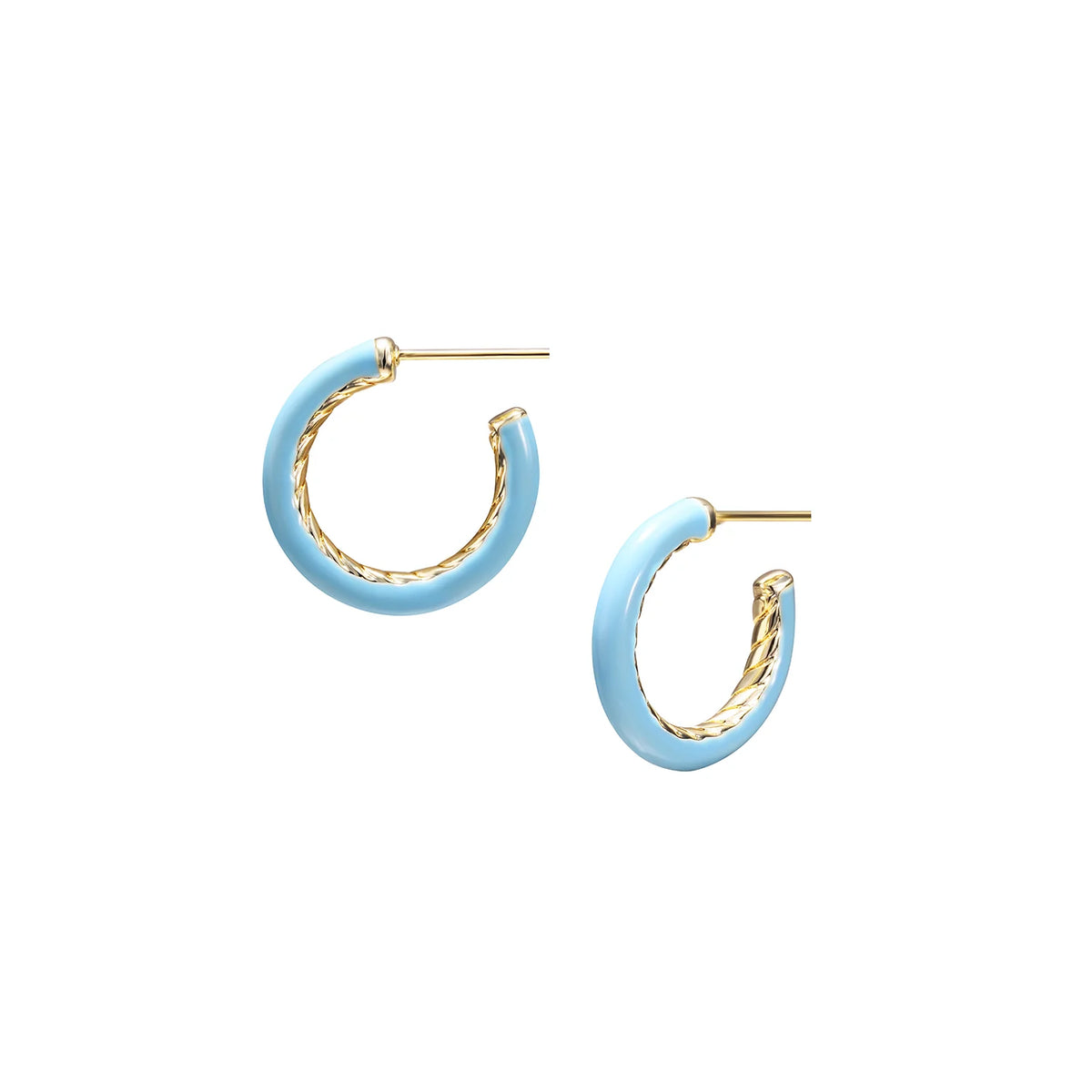 Natalie Wood Eclipse Hoop Earrings Turquoise