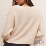 Abbie Everyday Pullover Sweater in Light Oatmeal