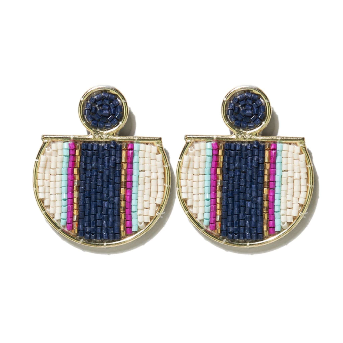 Naomi Vertical Stripe Beaded Earrings