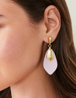 Leather Petal Earrings Lilac