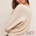 Abbie Everyday Pullover Sweater in Light Oatmeal