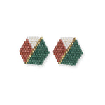 Casey Hexagon Post Beaded Earrings in Desert