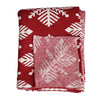 Cotton Knit Throw with Snowflake Pattern