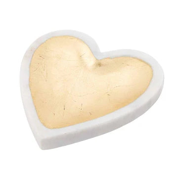 White Marble Foil Heart Tray