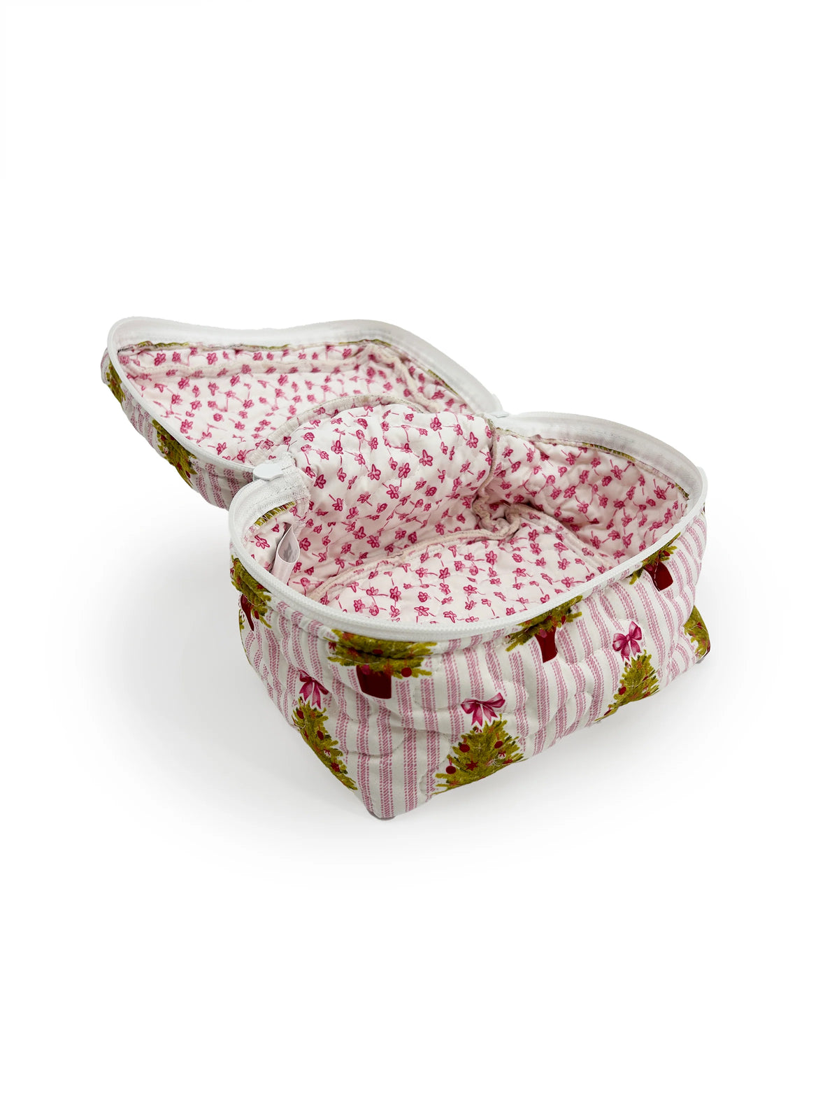 Tinsel Tree Pink Quilted Travel Case