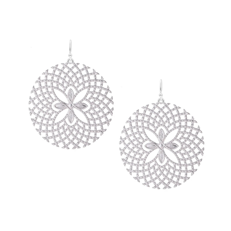 Natalie Wood Sunburst Drop Earrings Silver