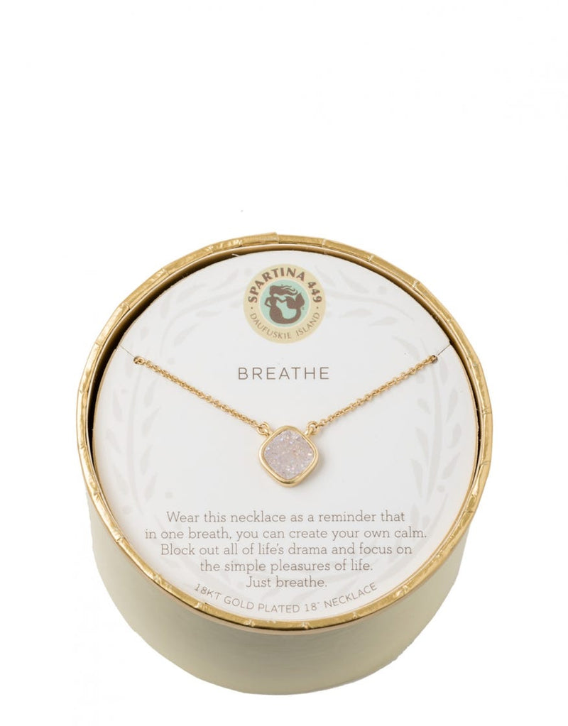SLV Necklace 16” Breathe/ Cream Druzy